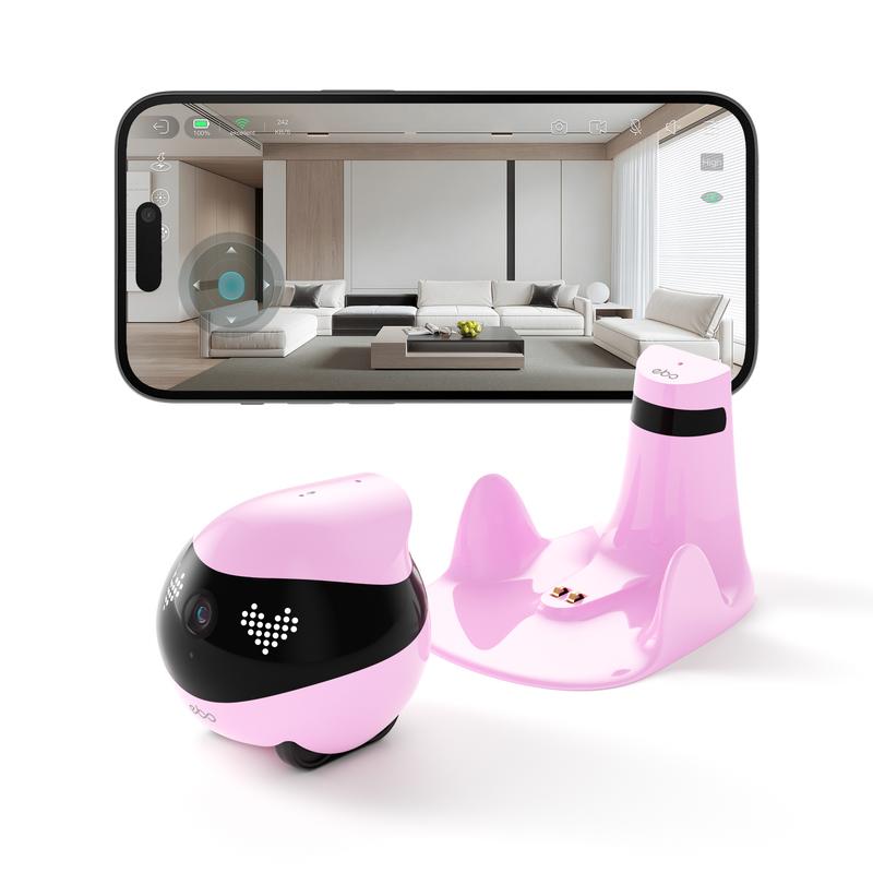 EBO Air 2 - Interactive Home Robot for Pets with 2K HD Camera, Auto Obstacle Avoidance, Laser Play, and AI Voice for Enhanced Security and Family Connectivity