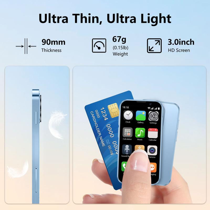 SOYES Mini Smartphone 3.0" HD Touchscreen Kids' Toy Cellphone GPS Portable Lightweight Android System Capabilities 3MP+5MP Dual Camera Setup Perfect Gift for Kids Learning Tool