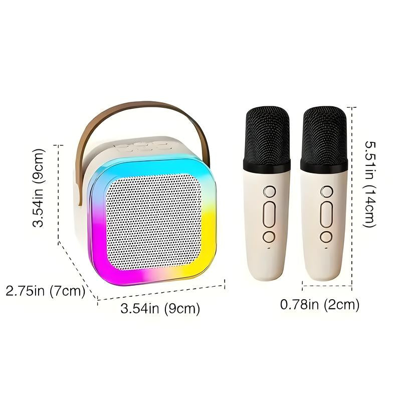 Mini Karaoke Machine with Microphone Sound System, Portable Karaoke Machine with 2 Wireless Microphones, Birthday Gifts for Girls and Children Aged 4-12, Family Gatherings,Tiktokshopbacktoschool