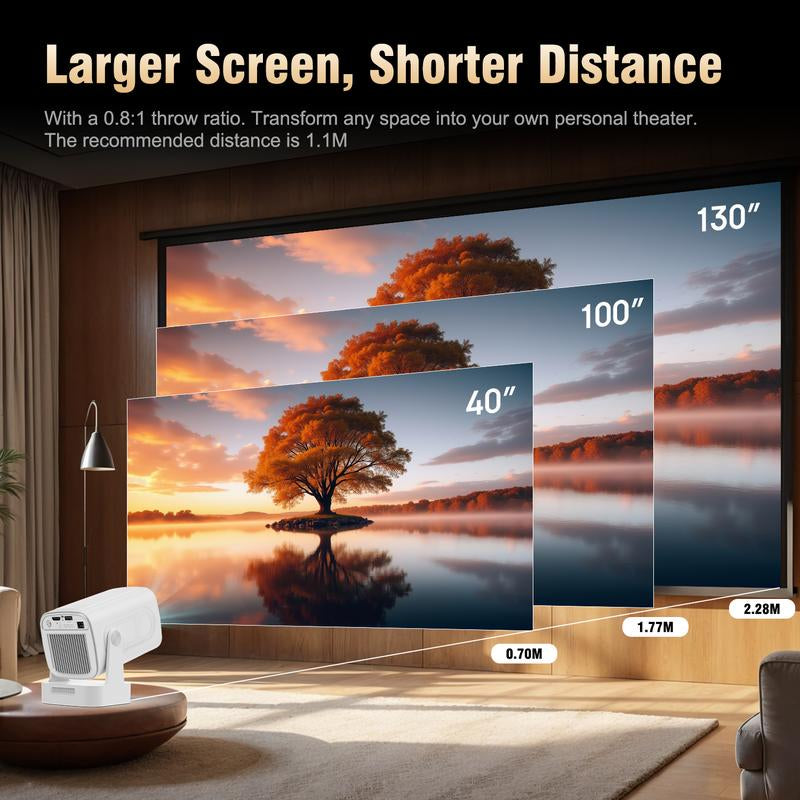 [US Warehouse] Magcubic Auto Focus HY310 Projector 330ANSI Google Assistant 4K Videosource Supported Native 1080P BT5.4 WIFI6 Android 11 Built-In Speaker Allwinner H713 180° Flexible 130"Screen 60Hz Reflash Home Cinema Mini Portable Projector