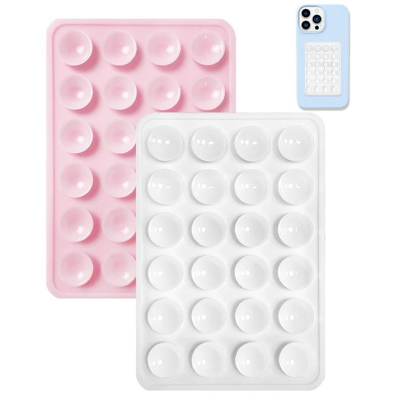 2PCS Silicone Suction Phone Case Mount,Non Slip Suction Cup Phone Mount,Hands-Free Phone Accessories Holder for Selfies and Videos,Silicon Adhesive Phone Stand Sticky for Cell Phone Cellphone Smartphone