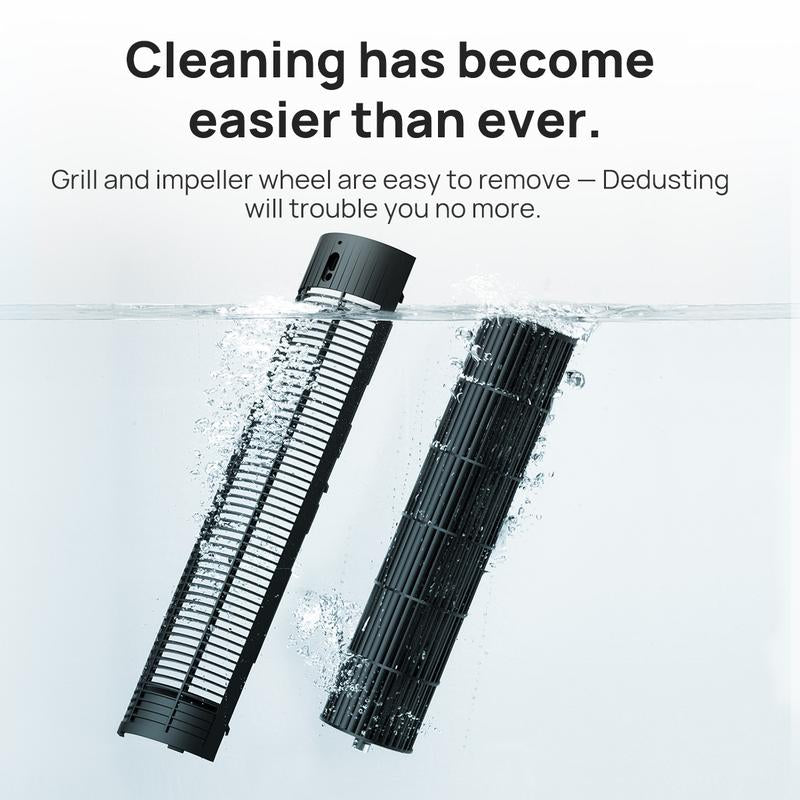 Dreo Tower Fans for Home, 2024 New 90° Oscillating Standing Fans with Remote, 24 Ft/S Velocity Quiet Bedroom Fan, 4 Speeds, 4Modes, 8H Timer, Bladeless Floor Fan, Black Silver, Not an Air Conditioner!