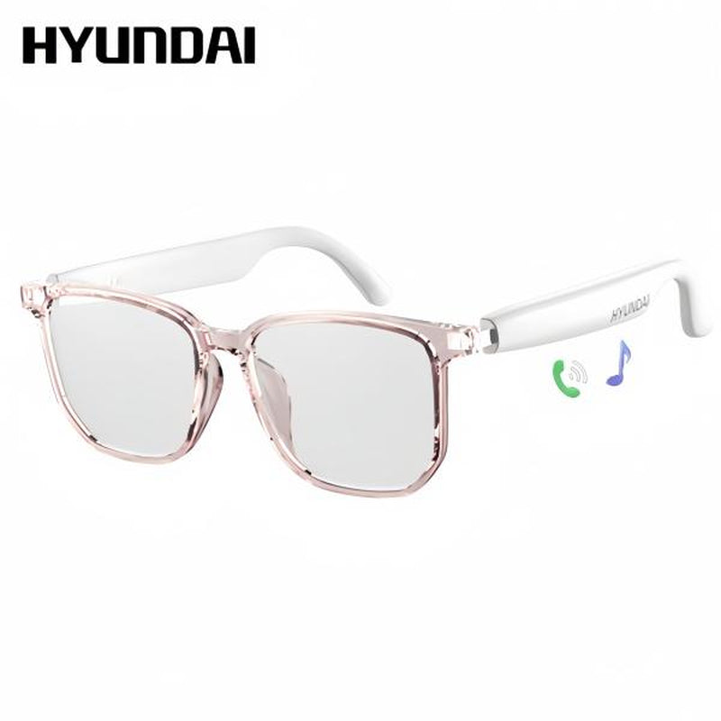 HYUNDAI C8 Pro Wearable Multifunctional Bluetooth Smart Glasses, Durable Anti-Blue Light Glasses with Earbud Headset for Music & Calls, Electronic Audio Glasses for Men & Women, Bluetooth Clear Glasses