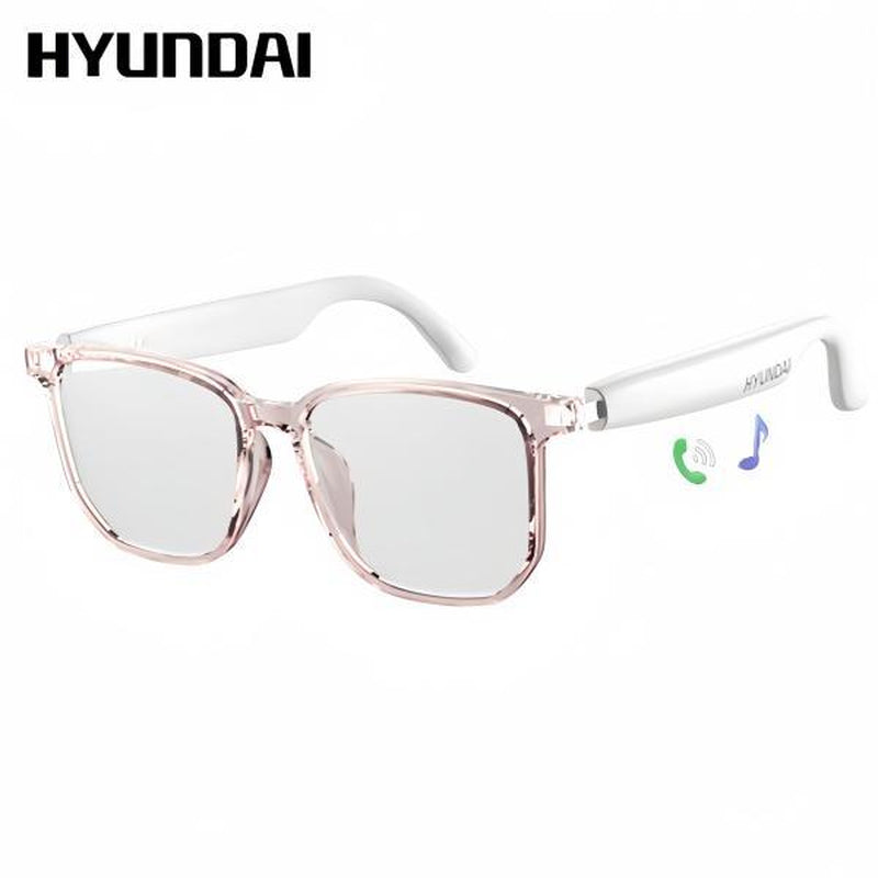 HYUNDAI C8 Pro Wearable Multifunctional Bluetooth Smart Glasses, Durable Anti-Blue Light Glasses with Earbud Headset for Music & Calls, Electronic Audio Glasses for Men & Women, Bluetooth Clear Glasses